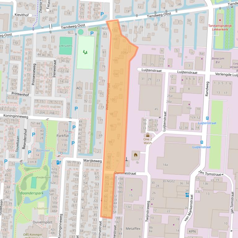 Kaart van postcodegebied 2941CC.