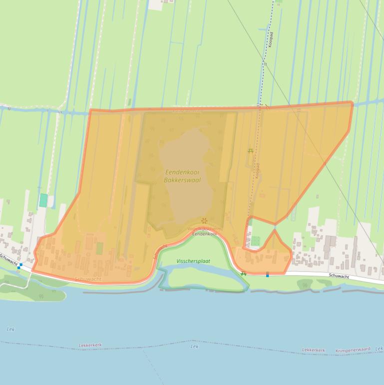 Kaart van postcodegebied 2941EK.