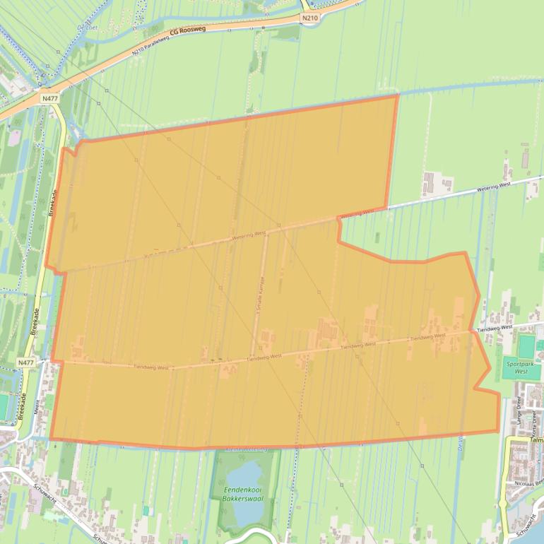 Kaart van postcodegebied 2941ER.