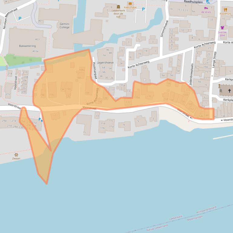 Kaart van postcodegebied 2941EX.