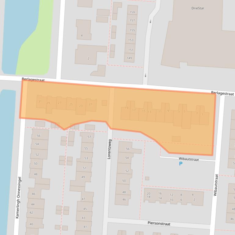 Kaart van postcodegebied 2941GA.