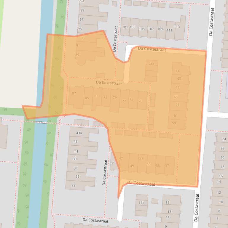 Kaart van postcodegebied 2941GK.