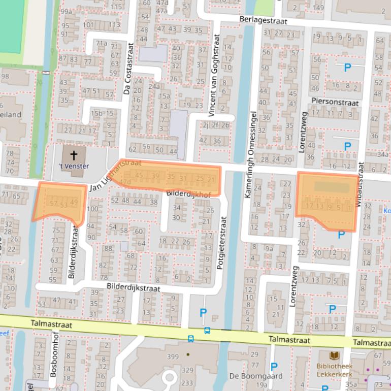 Kaart van postcodegebied 2941GN.