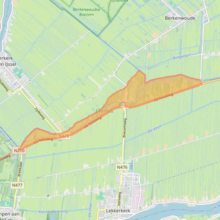 Kaart van postcodegebied 2941LB.