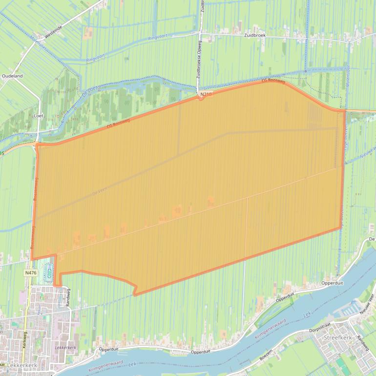 Kaart van postcodegebied 2941LD.