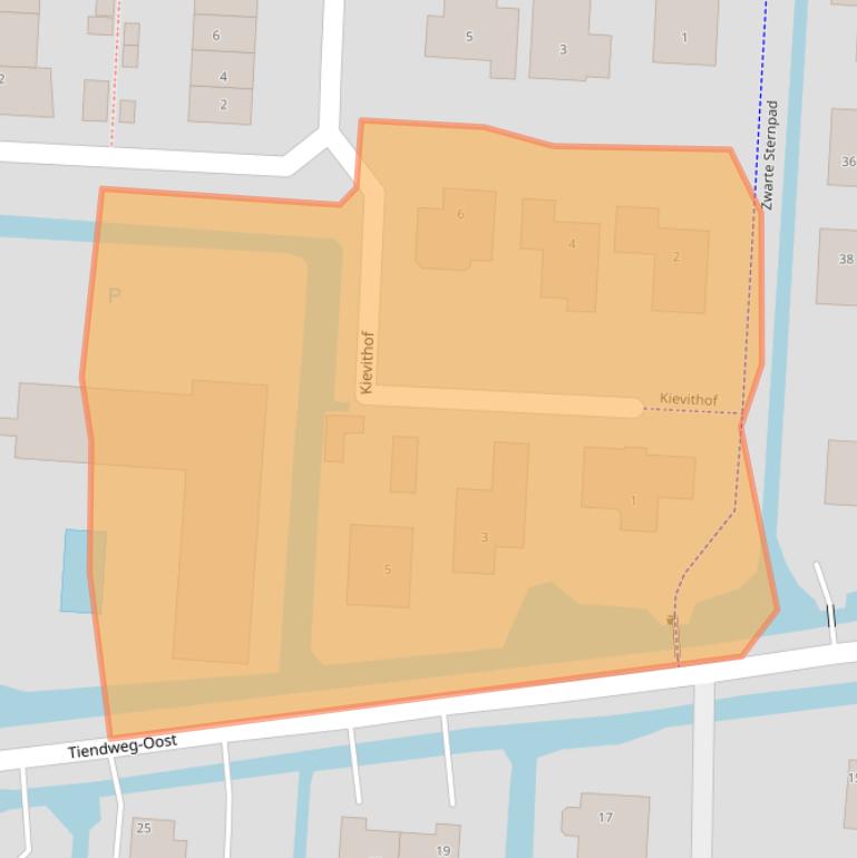 Kaart van postcodegebied 2941PA.