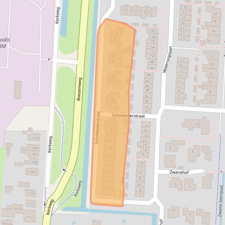Kaart van postcodegebied 2941PB.