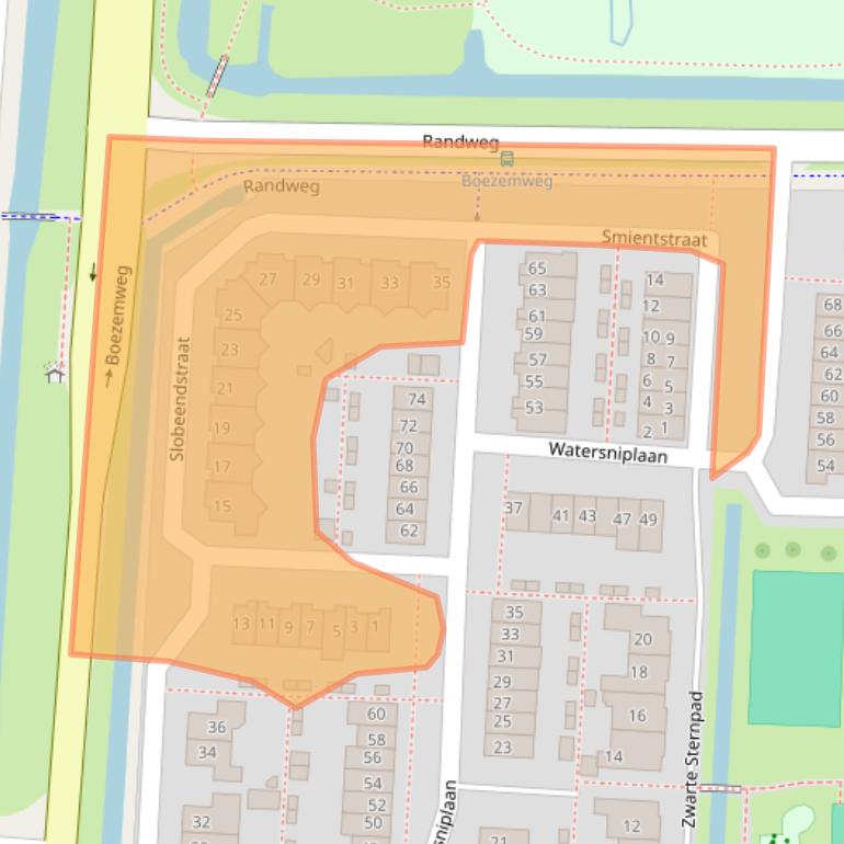 Kaart van postcodegebied 2941PC.
