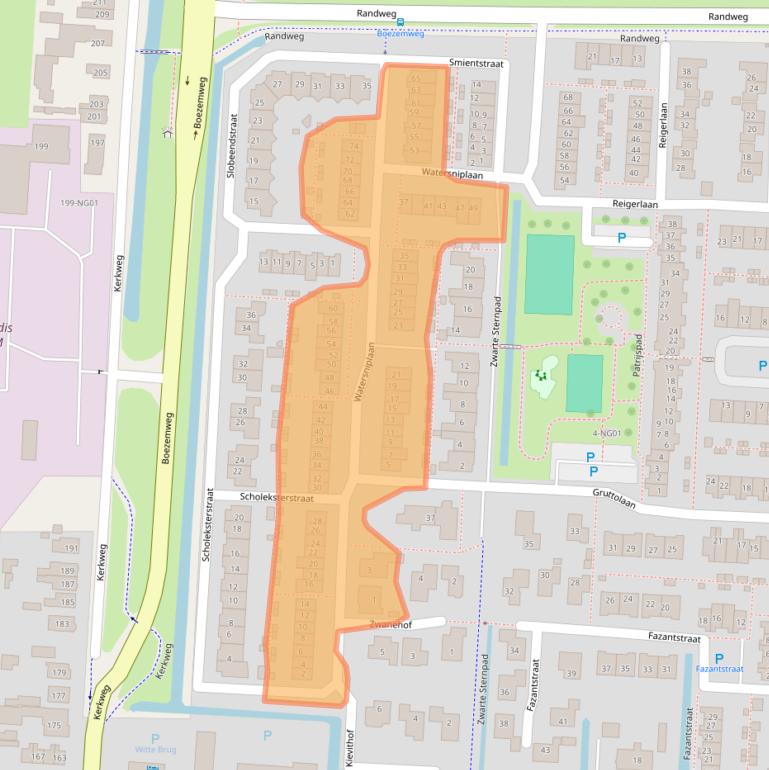 Kaart van postcodegebied 2941PD.