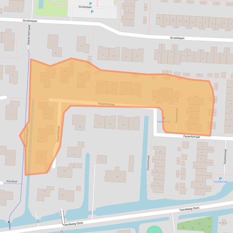 Kaart van postcodegebied 2941RB.