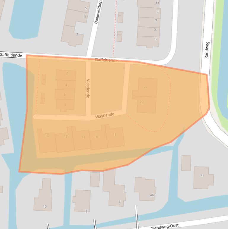 Kaart van postcodegebied 2941RT.