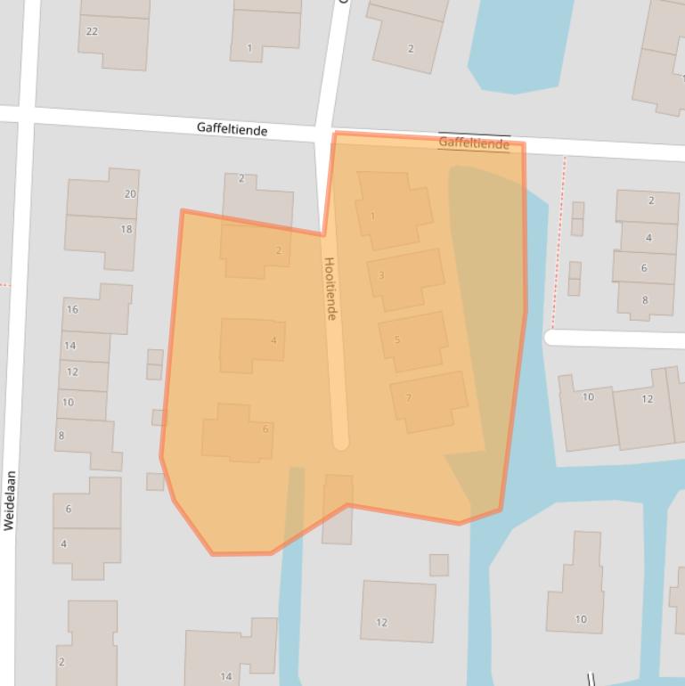 Kaart van postcodegebied 2941RX.