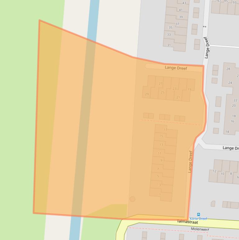 Kaart van postcodegebied 2941SJ.