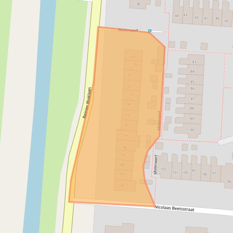 Kaart van postcodegebied 2941TH.