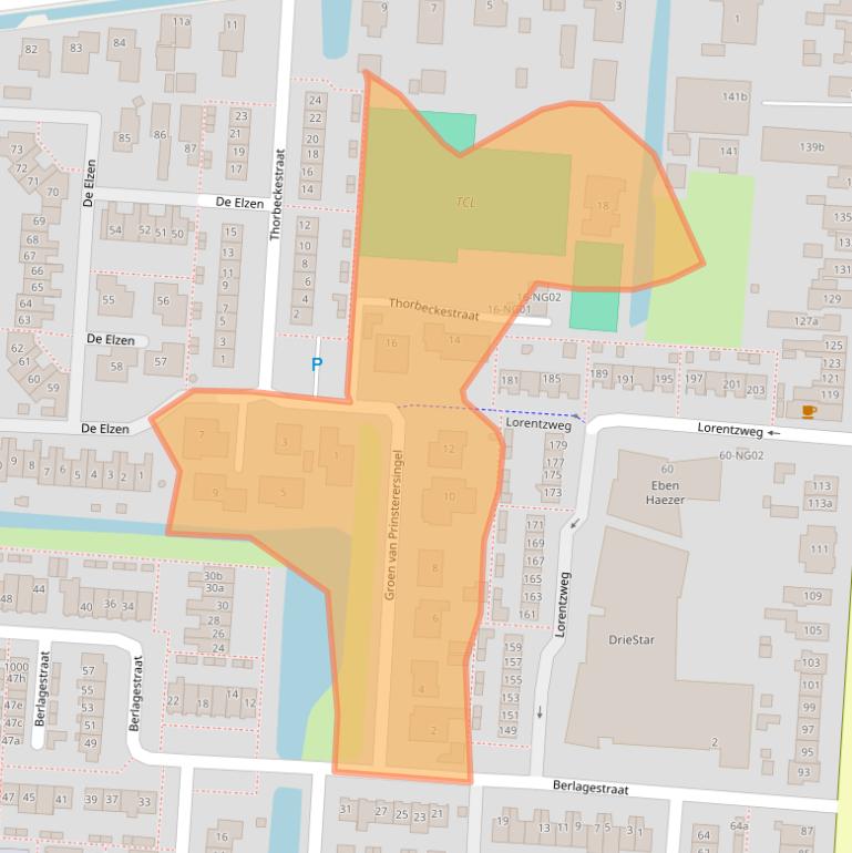 Kaart van postcodegebied 2941VA.