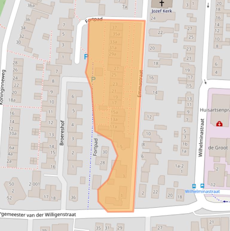 Kaart van postcodegebied 2941XB.