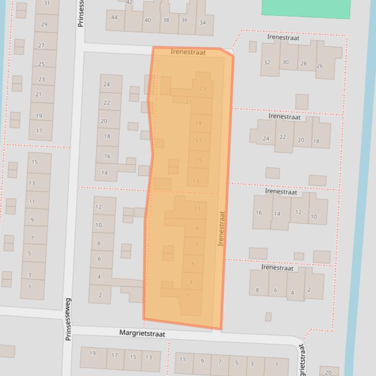 Kaart van postcodegebied 2941XE.