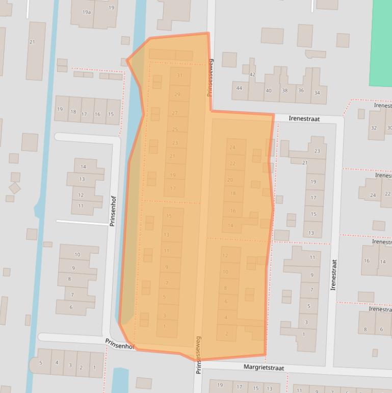 Kaart van postcodegebied 2941XT.