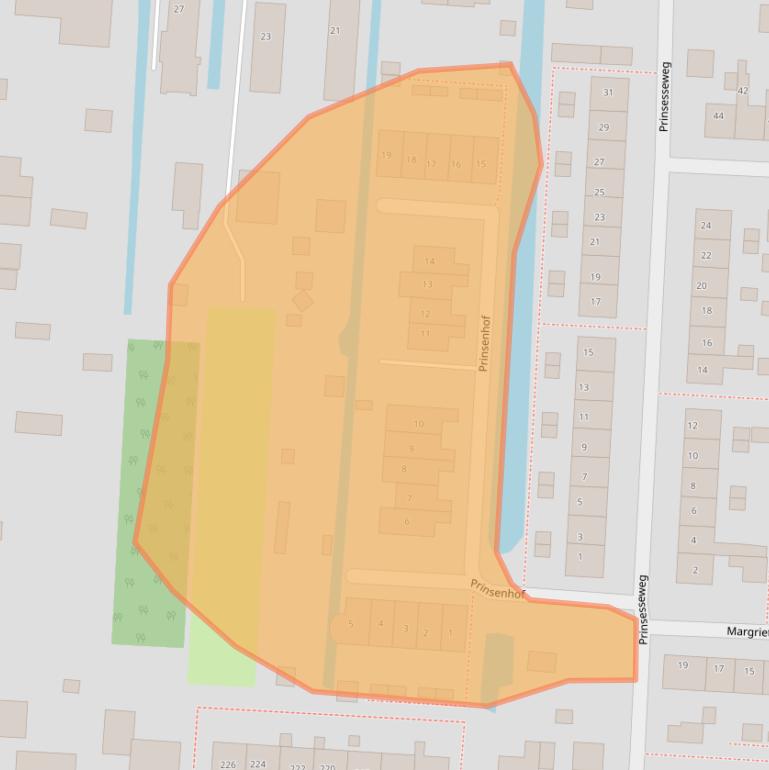 Kaart van postcodegebied 2941XZ.