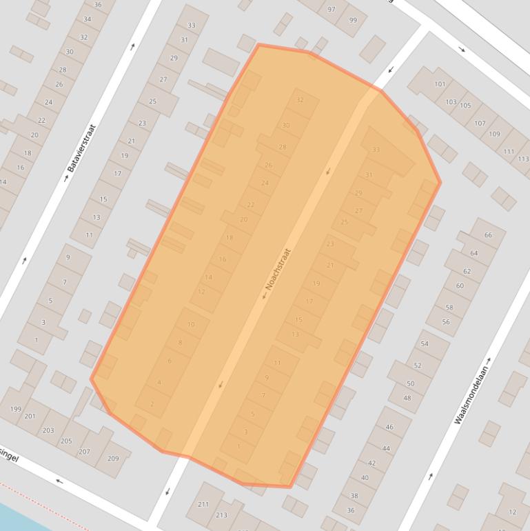 Kaart van postcodegebied 2951AG.