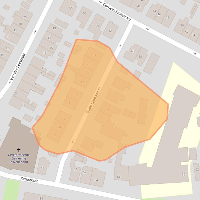 Kaart van postcodegebied 2951AJ.