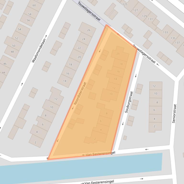 Kaart van postcodegebied 2951AN.