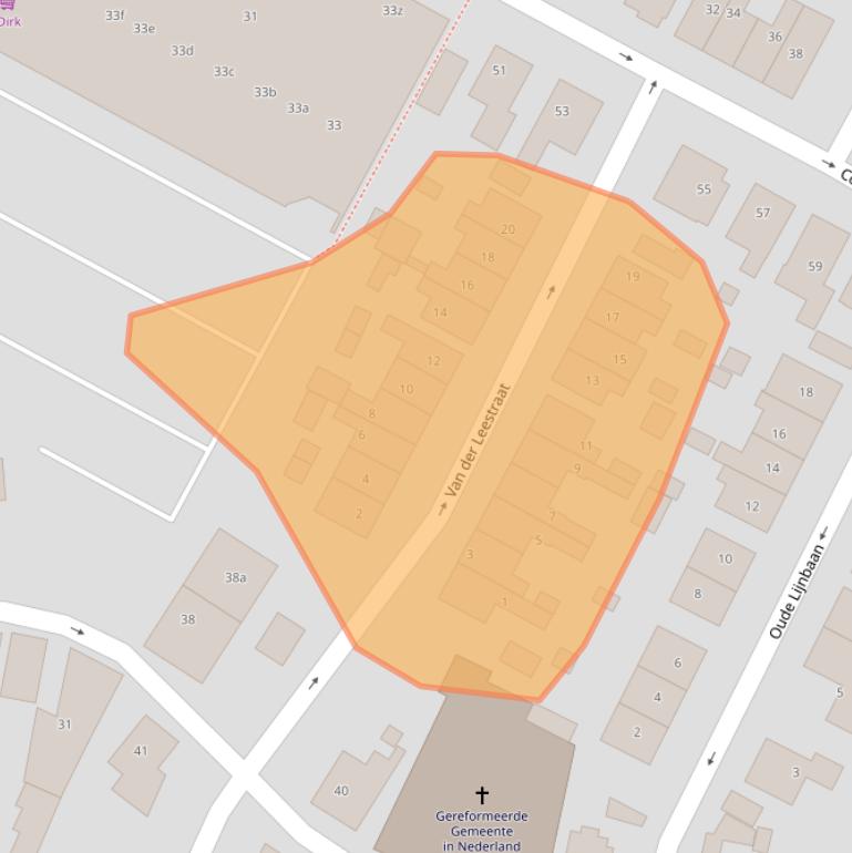 Kaart van postcodegebied 2951AV.