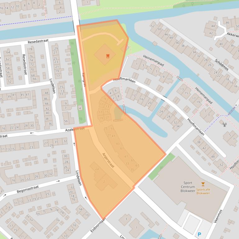 Kaart van postcodegebied 2951BA.