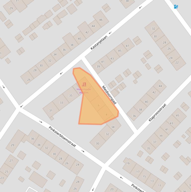 Kaart van postcodegebied 2951BP.