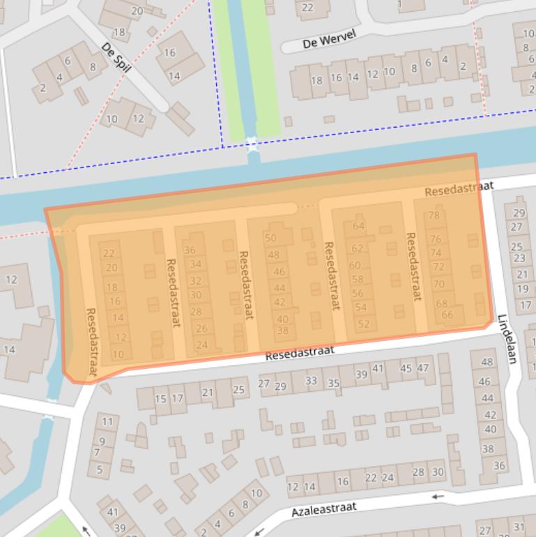 Kaart van postcodegebied 2951BX.