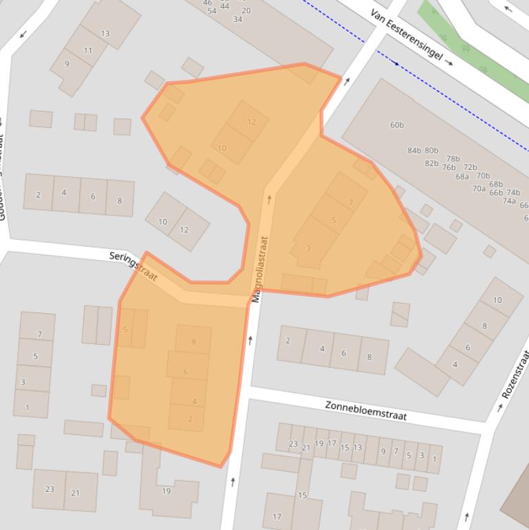 Kaart van postcodegebied 2951CC.