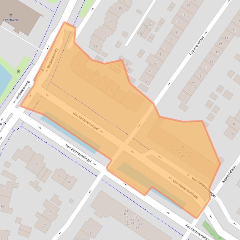 Kaart van postcodegebied 2951CG.