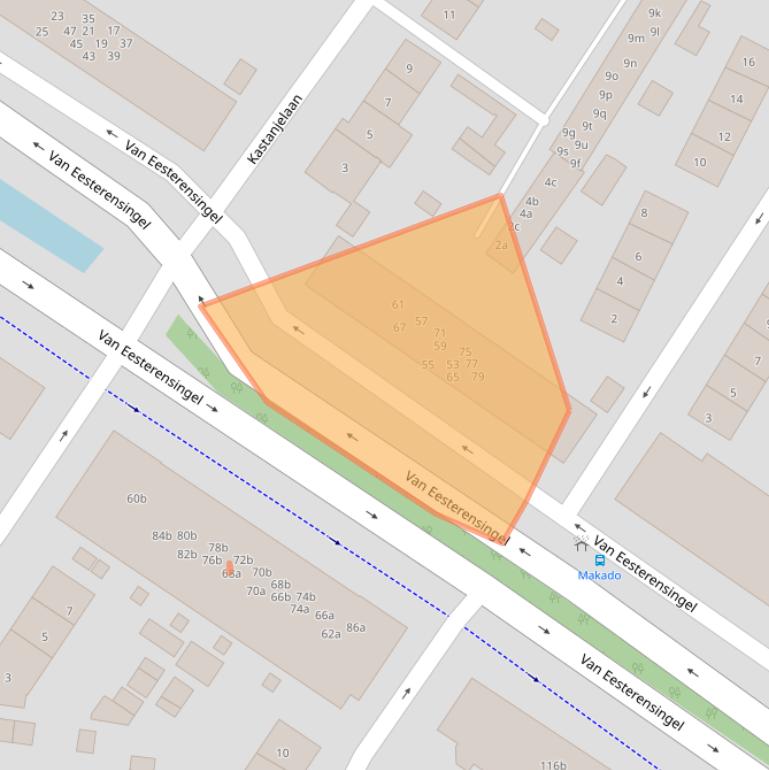 Kaart van postcodegebied 2951CH.