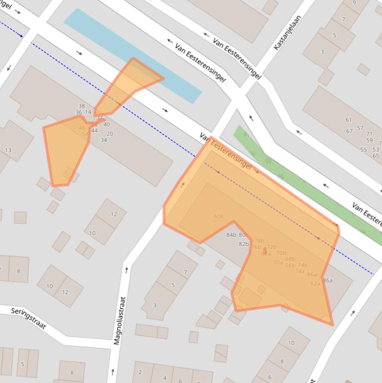 Kaart van postcodegebied 2951CL.