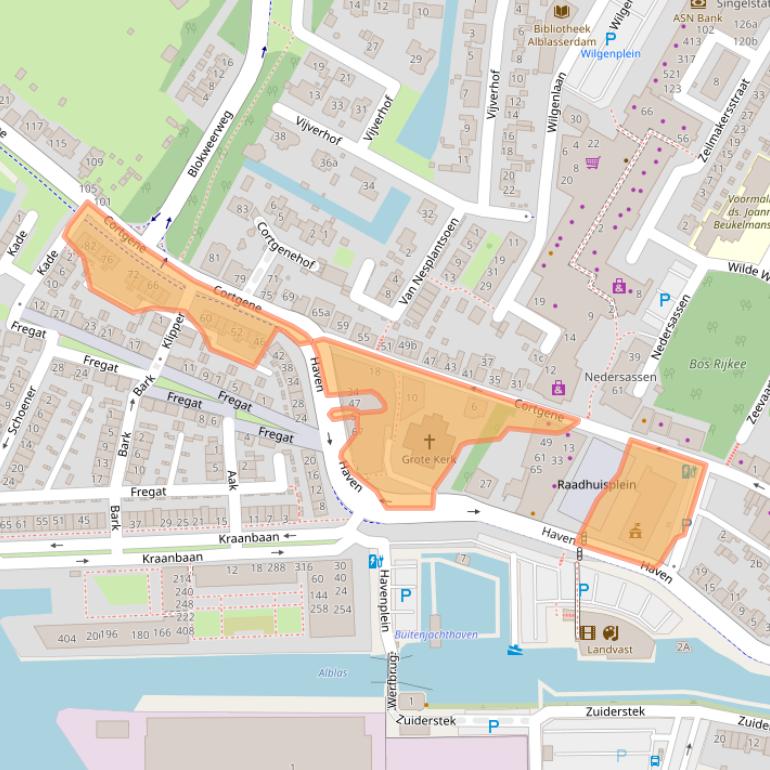 Kaart van postcodegebied 2951ED.