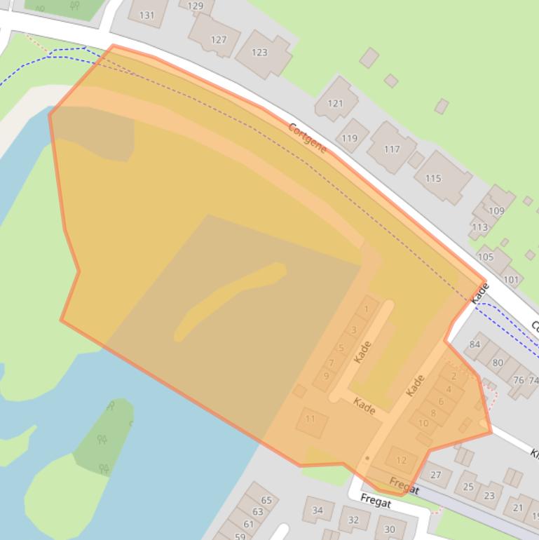 Kaart van postcodegebied 2951EG.