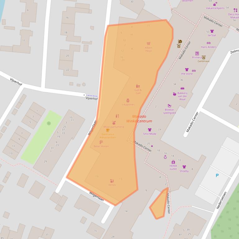 Kaart van postcodegebied 2951EH.