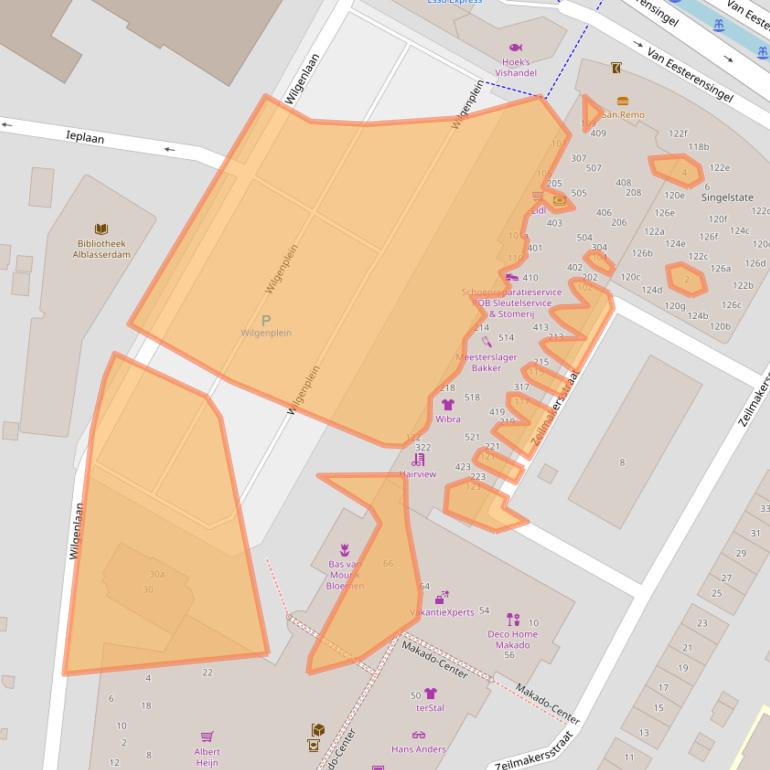 Kaart van postcodegebied 2951EM.