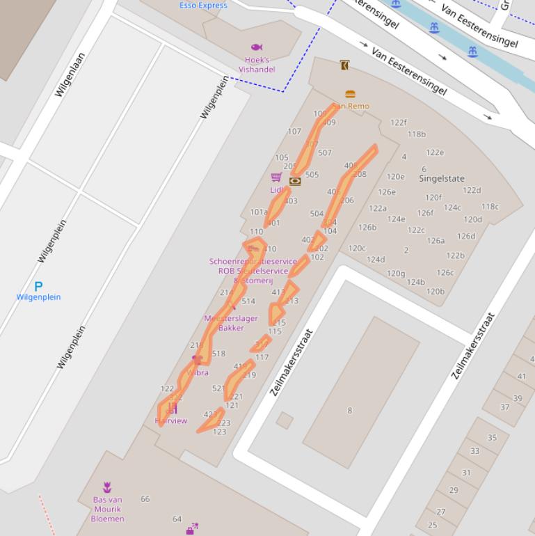 Kaart van postcodegebied 2951EP.