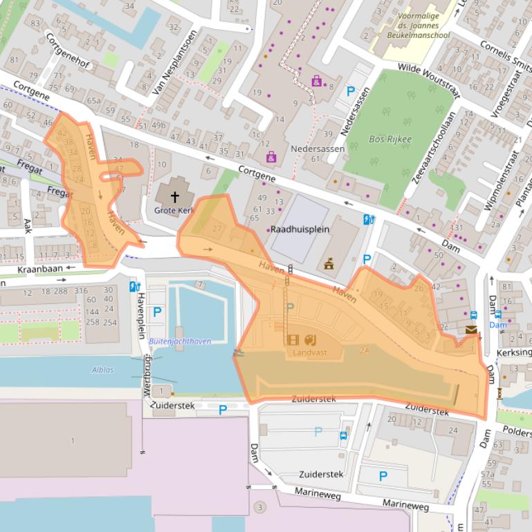 Kaart van postcodegebied 2951GC.