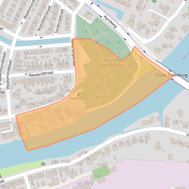 Kaart van postcodegebied 2951GJ.