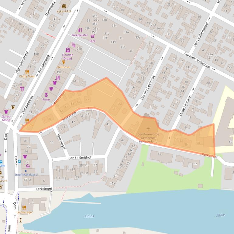 Kaart van postcodegebied 2951GK.