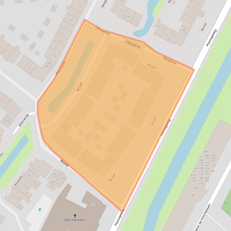 Kaart van postcodegebied 2951HD.