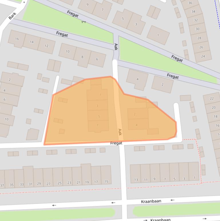 Kaart van postcodegebied 2951JA.