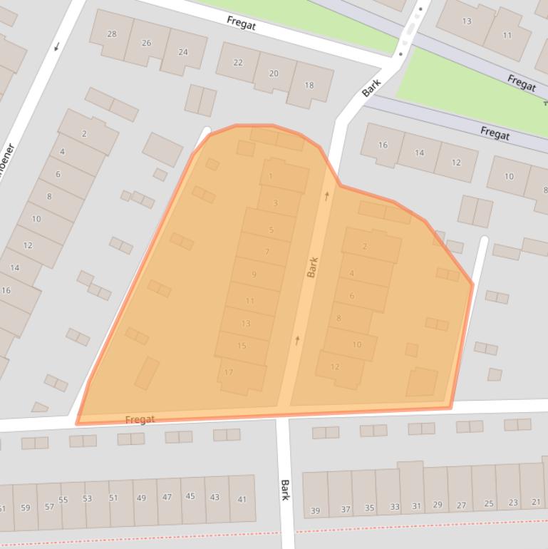 Kaart van postcodegebied 2951JB.