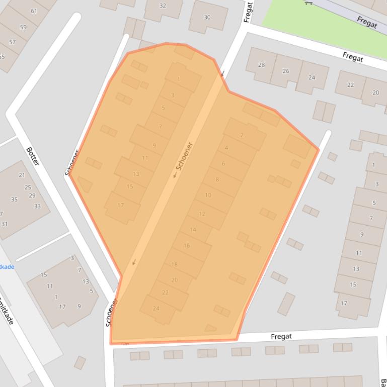 Kaart van postcodegebied 2951JC.