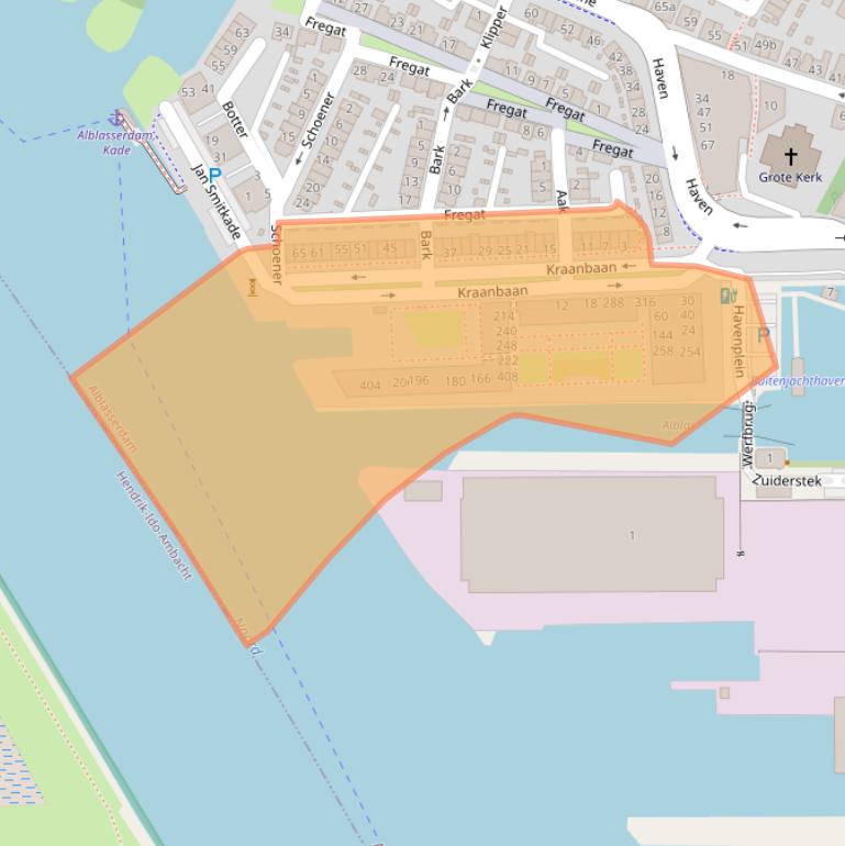 Kaart van postcodegebied 2951JG.