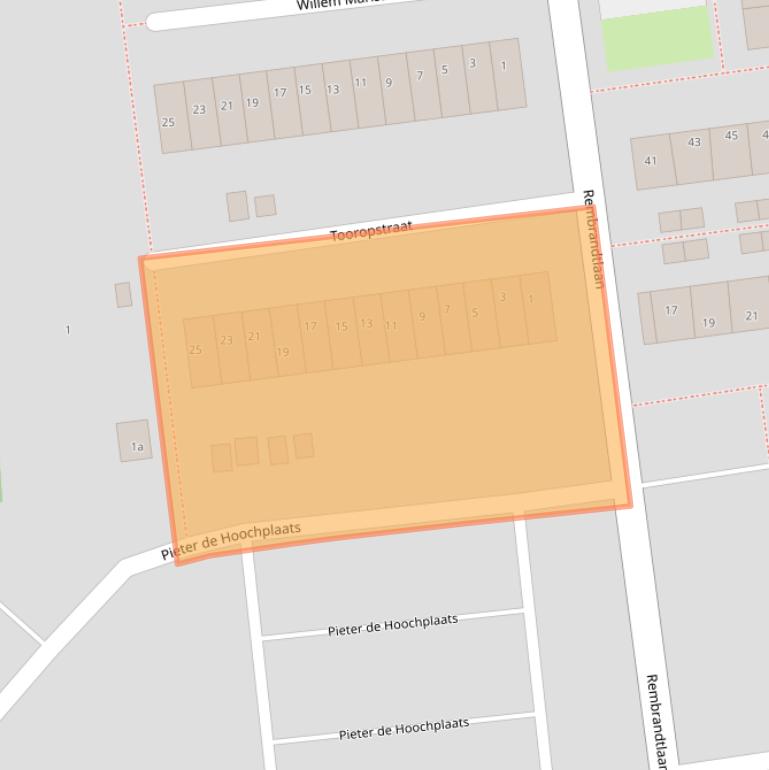 Kaart van postcodegebied 2951SW.