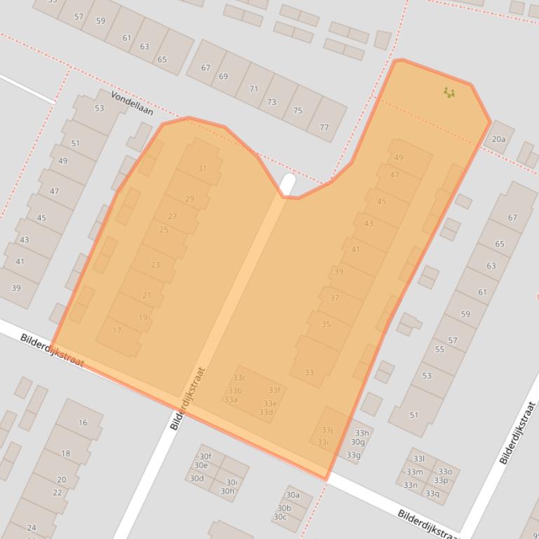 Kaart van postcodegebied 2951TA.