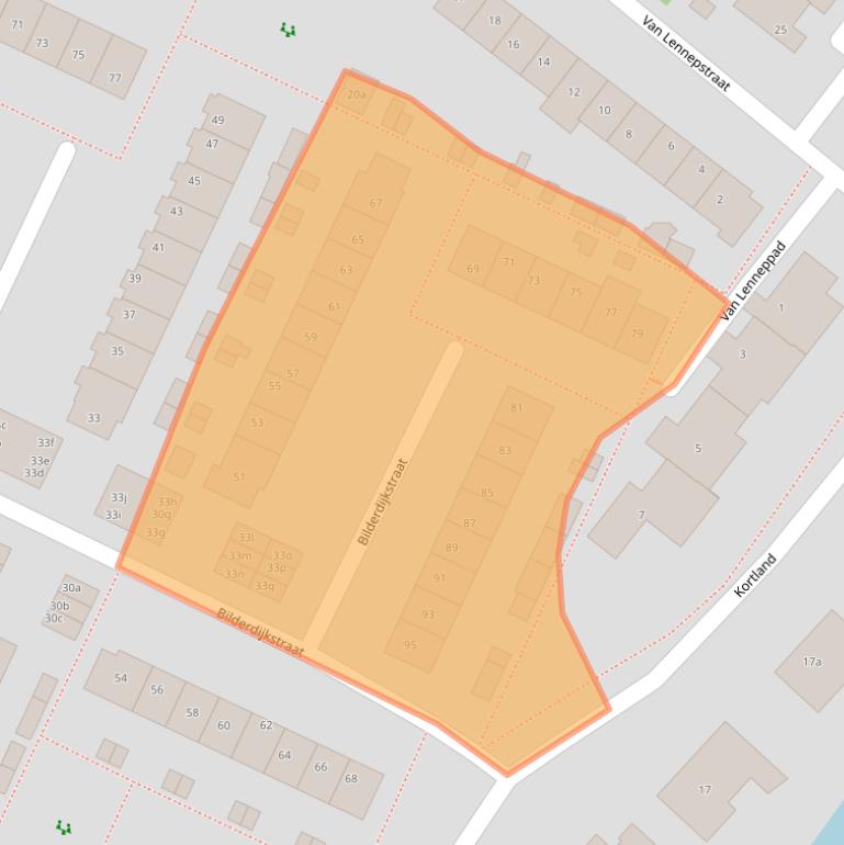 Kaart van postcodegebied 2951TB.